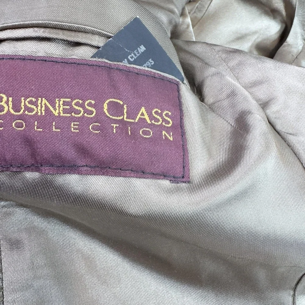 VTG Business Class Collection Blazer Mens 42R Brown Elbow Patches Sport Coat